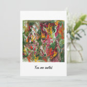 Florale trillende uitnodiging 2023 abstracte kunst (Staand voorkant)