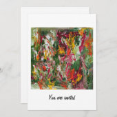 Florale trillende uitnodiging 2023 abstracte kunst (Voorkant / Achterkant)