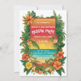 Florale Tropische Reggae Feest Aanpasbaar Kaart