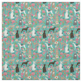 florale turquoise stof (Swatch)