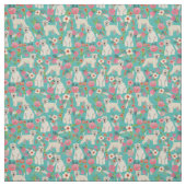  florale turquoise van de ierse pieper stof (Swatch)
