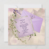 florale twig over bruiloft - uitnodiging met envel (Voorkant)