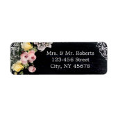 florale  typografie Chalkboardbruiloft Etiket (Voorkant)