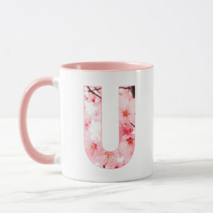 Florale U Beginbeker Gepersonaliseerde naam & ei Mok