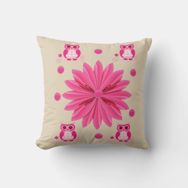florale uil met kussen (Voorkant)