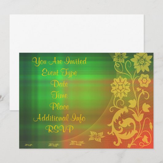 florale uitnodiging (Voorkant / Achterkant)