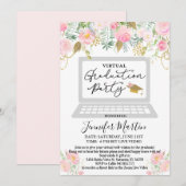 Florale uitnodiging voor Virtual Graduation Party (Voorkant / Achterkant)