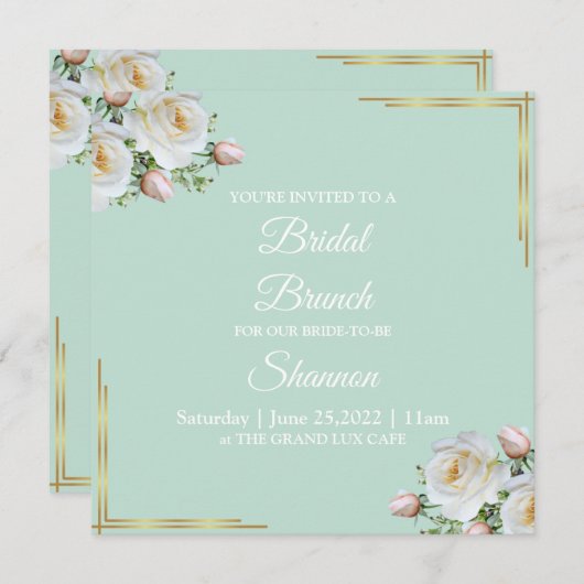 Florale uitnodigingen van Glam Lux (Voorkant / Achterkant)