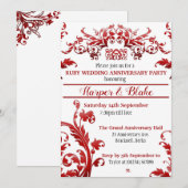 Florale uitnodigingen voor 40-jarig jubileum Ruby (Voorkant / Achterkant)