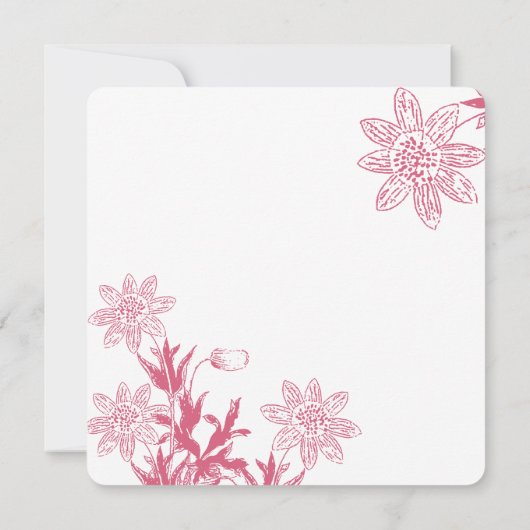 Florale uitnodigingen voor het Honeysuckle Spring  (Achterkant)