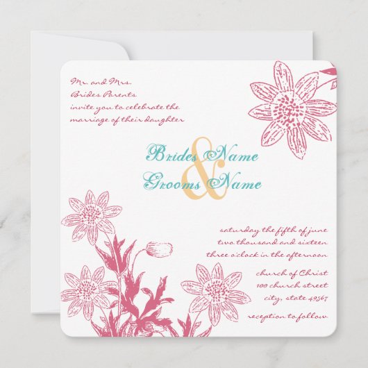 Florale uitnodigingen voor het Honeysuckle Spring (Voorkant)