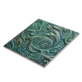 Florale Victoriaans Zwemelen Groene Organische Pat Tegeltje (Zijkant)