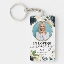 Florale viering van de blauwe marine Gift Sleutelh Sleutelhanger