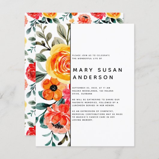 Florale viering van het levensonderhoud van de beg (Voorkant / Achterkant)