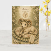 Florale vintage Essence sterrenbeeld - Ram Kaart (Gele Bloem)