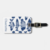 Florale vis van de zeemacht bagagelabel (Voorkant horizontaal)