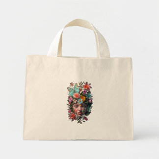 Florale Vlinder Droom – Artistieke Boodschappentas Mini Tote Bag