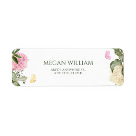 Florale vlinder etiket