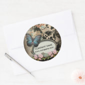  florale vlinder SPA Ronde Sticker (Envelop)