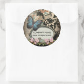  florale vlinder SPA Ronde Sticker (Tas)