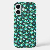 Florale vlinders & harten, jade iphone case (Achterkant)