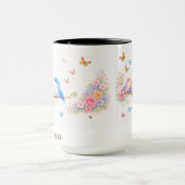 Florale Vogel Mok | Pastel Vlinder Esthetisch Cade (Midden)