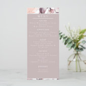 Florale vogels Paarse en witte natuur Menu (Staand voorkant)