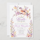 Florale Vogeltje Baby Shower Kaart (Voorkant)