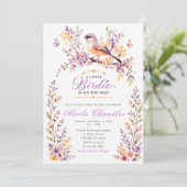 Florale Vogeltje Baby Shower Kaart (Staand voorkant)