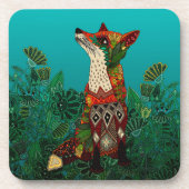 florale vos bier onderzetter (Voorkant)