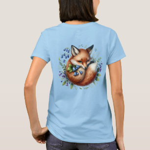 Florale Vos Botanische Bos Achterkant Print  T-shirt