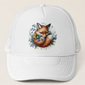 Florale Vos Botanische Bos Kunst Trucker Pet (Voorkant)