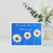 Florale vrienden zijn een bloeiende witte dagbloem briefkaart (Staand voorkant)