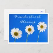 Florale vrienden zijn een bloeiende witte dagbloem briefkaart (Voorkant / Achterkant)