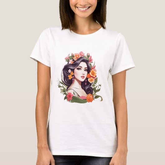 Florale vrouwelijke essentie t-shirt (Voorkant)