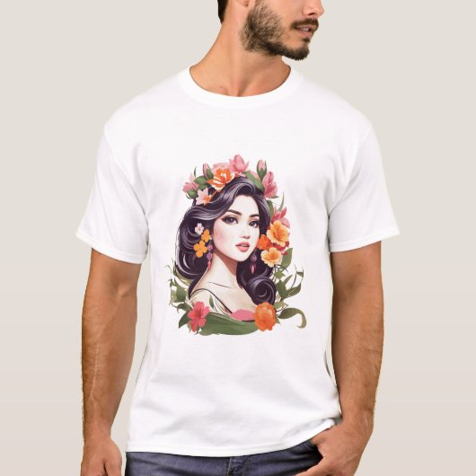Florale vrouwelijke essentie t-shirt (Voorkant)