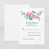 florale waterverf bouquet bruiloft rsvp (Voorkant / Achterkant)