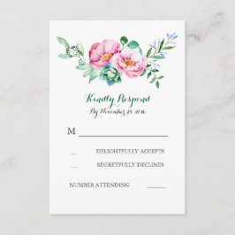 florale waterverf bouquet bruiloft rsvp kaartje