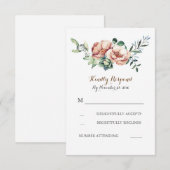 florale waterverf bouquet herfst iory bruiloft rsv RSVP kaartje (Voorkant / Achterkant)