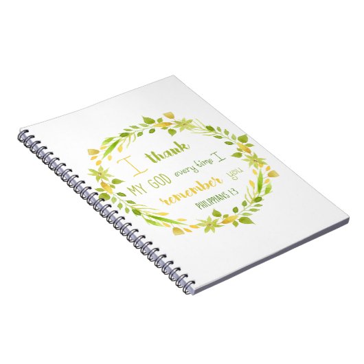 florale waterverf Christelijk bijbelbaar notitiebo Notitieboek (Rechterzijde)