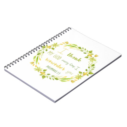 florale waterverf Christelijk bijbelbaar notitiebo Notitieboek (Linkerzijde)