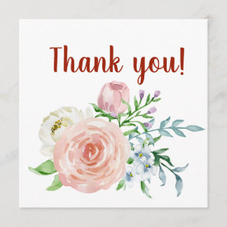  florale waterverf dank u het ontwerp bedankkaart