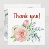 florale waterverf dank u het ontwerp bedankkaart (Voorkant / Achterkant)