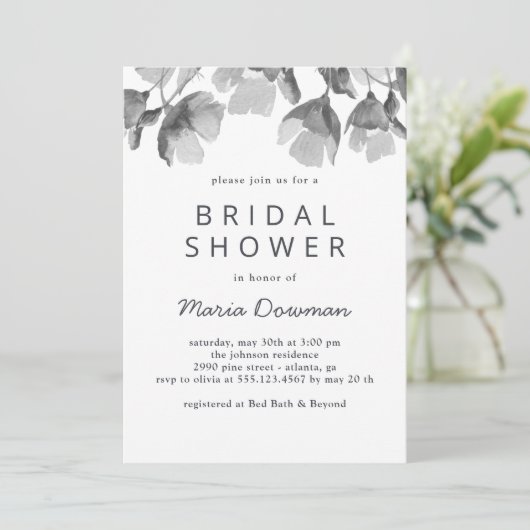 Florale waterverf. Elegant eenvoudig Vrijgezellenf Kaart (Staand voorkant)