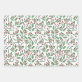  florale waterverf glitter red poinsettia inpakpapier vel (Voorkant 2)