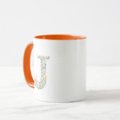 Florale Waterverf Letter J Monogram Beker Mok (Voorkant links)