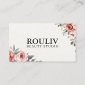 Florale Waterverf Make-up Artiest QR Code Visitekaartje (Achterkant)