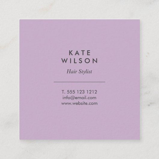 Florale Waterverf met Paarse blauwe ventilator Vierkante Visitekaartje (Achterkant)