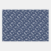 Florale waterverf met pleisterblauwe rode kerst inpakpapier vel (Voorkant 3)