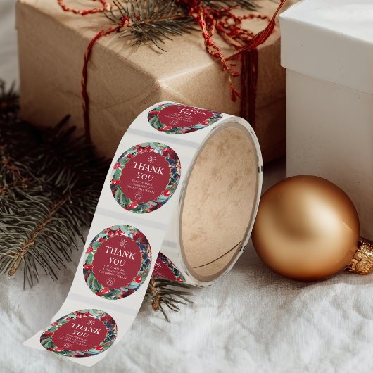 florale waterverf met rood blauw dank ronde sticker